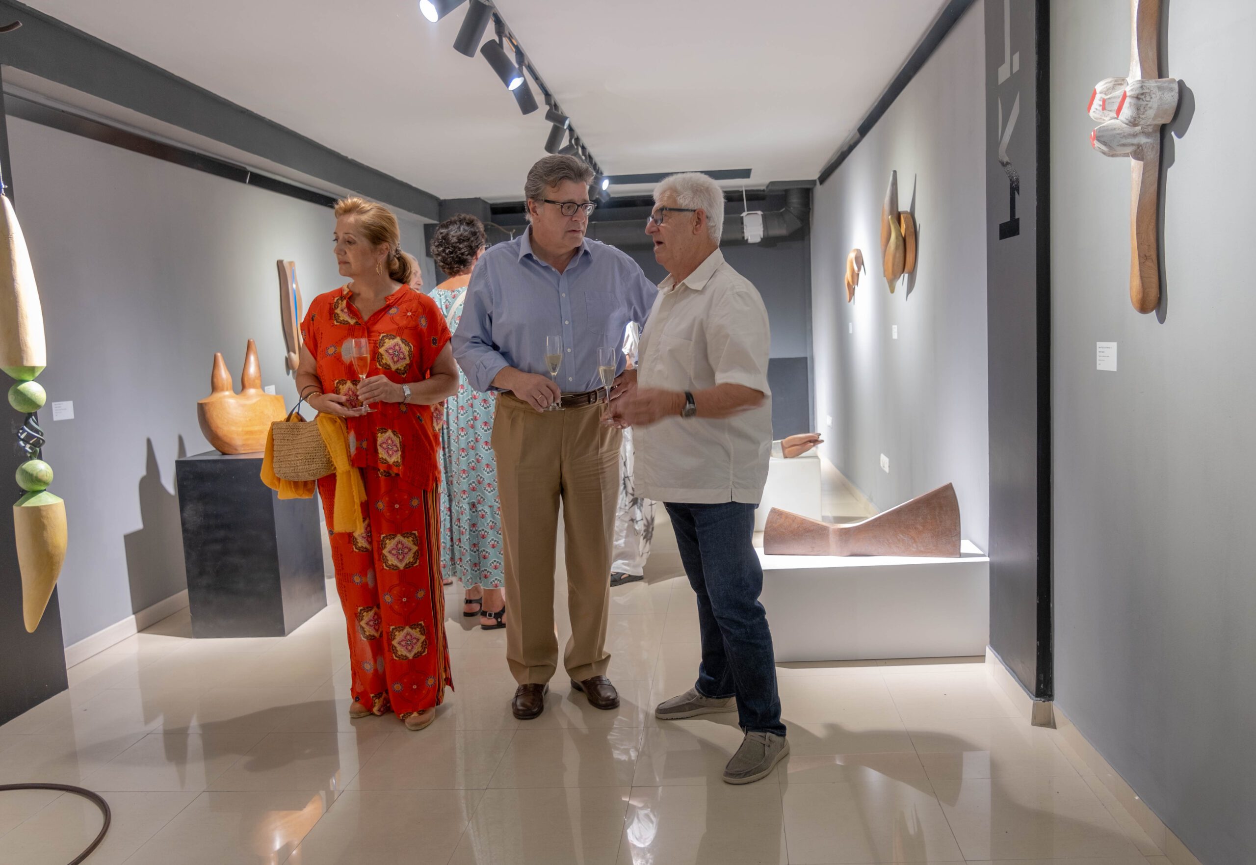 De lo Orgánico a lo Geométrico: Un Viaje Escultórico de Medin Martín 3 Sala llena de Esculturas